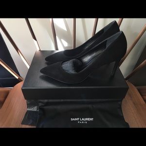 Saint Laurent Black Suede Pumps